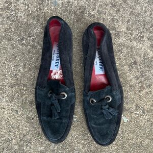 Garconne | Black Suede Italian Tassel Loafers Size 36